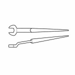 Klein® 3212 Erection Open End Wrench, 1-1/4 in Wrench, 60 deg Offset, 16-5/8 in L, Forged Alloy Steel, Industrial Black