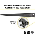 Klein® 3227 Adjustable Spud Wrench, 1-5/16 in Spud Handle Wrench, Black Oxide, 11 in OAL, Alloy Steel