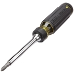 Klein® 32305 15-in-1 Ratcheting Multi-Bit Screwdriver, 1 Pieces, #0 to #3, 3/16 to 1/4 in, T10 to T25 Range, Cushion Grip Handle, Carbon Steel