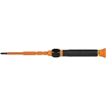 Klein® 32581INS 2-in-1 Insulated Screwdriver, 2 Pieces, #0, 1/8 in Range, Cushion Grip Handle, S2 Steel, ASTM F1505