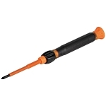Klein® 32581INS 2-in-1 Insulated Screwdriver, 2 Pieces, #0, 1/8 in Range, Cushion Grip Handle, S2 Steel, ASTM F1505