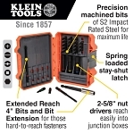 Klein® 32799 Pro Impact Power Bit Set, #1, #2, #3, 3/16 in, 1/4 in Phillips®/Slotted/Square Point, 5-1/2 in OAL, 1/4 in, 5/16 in, 3/8 in, S2 Steel