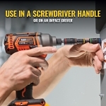 Klein® 32900 7-in-1 Impact Flip Socket, 1/4 in Drive Hex Drive, 1/4, 5/16, 11/32, 3/8, 7/16, 1/2 in Socket Impact Socket, 6 Points