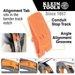 Klein® 51604 Conduit Bender, 10/22/30/45/60 deg Bend, 5-1/2 in Bend Radius, For Pipe Dia 3/4 in