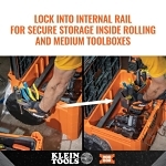 Klein® 54814MB Tool Carrier Rail Attachment, For Use With MODbox™ Rail System Components, Hard Plastic/Metal, Dark Gray