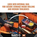 Klein® 54815MB Bin Rail Attachment, For Use With MODbox™ Rail System Components, Hard Plastic, Dark Gray/Clear