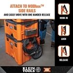 Klein® 54816MB Multi-Hook Rail Attachment, For Use With MODbox™ Rail System Components, Hard Plastic, Dark Gray