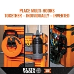 Klein® 54816MB Multi-Hook Rail Attachment, For Use With MODbox™ Rail System Components, Hard Plastic, Dark Gray