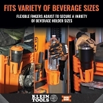 Klein® 54817MB Cup Holder Rail Attachment, For Use With MODbox™ Rail System Components, Hard Plastic, Orange/Dark Gray