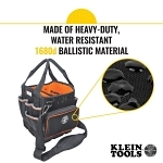 Klein® Tradesman Pro™ 5541610-14 Tote, 1680D Ballistic Weave, Black/Orange