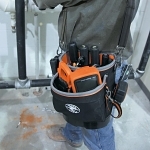 Klein® Tradesman Pro™ 55419SP-14 Shoulder Pouch, 1680D Ballistic Weave, Black/Orange