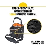 Klein® Tradesman Pro™ 55419SP-14 Shoulder Pouch, 1680D Ballistic Weave, Black/Orange