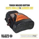 Klein® Tradesman Pro™ 55421BP-14 Tradesman Pro Tool Backpack, Polyester, Black/Orange