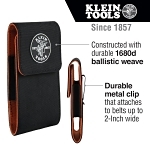 Klein® Tradesman Pro™ 55474 2XL Phone Holder With Belt Clip, 1680D Ballistic Weave, Black