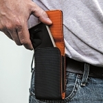 Klein® Tradesman Pro™ 55474 2XL Phone Holder With Belt Clip, 1680D Ballistic Weave, Black