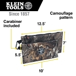 Klein® 55560 Camo Zipper Bag, 1680D Ballistic Weave, Camouflage/Orange