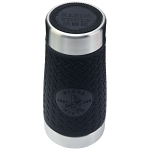 Klein® Tradesman Pro™ 55580 Vacuum Insulated Tumbler With Polypropylene Flip-Top Lid, 20 oz Capacity, Black/Orange, Stainless Steel, 3.59 in Dia x 8.4 in H