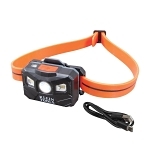 Klein® 56064 Headlamp Rechargeable Headlamp, LED Bulb, ABS Housing, 400, 1 Bulbs