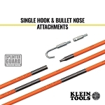 Klein® 56324 Fish Rod Set, 24 ft L, 1/4 in Dia Pole, Fiberglass