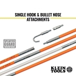 Klein® 56325 Fish and Glow Rod Set, 25 ft L, 1/4 to 3/16 in Dia Pole, Fiberglass