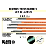 Klein® 56325 Fish and Glow Rod Set, 25 ft L, 1/4 to 3/16 in Dia Pole, Fiberglass