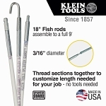 Klein® 56409 Glow Rod Set, 9 ft L, 3/16 in Dia Pole, Fiberglass