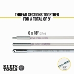 Klein® 56409 Glow Rod Set, 9 ft L, 3/16 in Dia Pole, Fiberglass