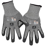 Klein® 60197 Touchscreen Work Gloves, XL, Carbon/Glass Fiber/HPPE/Polyester/Nitrile/Nylon/Spandex, Knit Wrist Cuff, Resists: Cut, ANSI Cut-Resistance Level: 2, Pair Hand