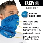 Klein® 60439 Neck and Face Cooling Band, Universal, Blue, Polyester/Spandex