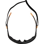 Klein® 60164 Professional Safety Eyewear, Anti-Fog/Scratch-Resistant, Gray Lens, Full-Frame Frame, Black/Orange, ABS/PC/Nylon Frame, Polycarbonate Lens, ANSI Z87.1+ (2015), CSA Z94.3 (2015), MIL-PRF-32432A (Class 1-Ballistics Fragmentation) Clause 3.8.4.1