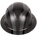 Klein® 60513 Type 1 Full Brim Style Vented Hard Hat, 7-1/2 Fits Mini Hat, 8 Fits Max Hat, Carbon Fiber Composite, 6-Point Suspension, ANSI Impact Rating: ANSI Z89.1-2014 Type 1, Ratchet with Pivot Adjustment