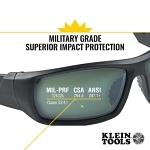 Klein® 60539 Glasses, Anti-Fog/Scratch-Resistant, Full-Frame Frame, Black/Orange, PC-ABS/Nylon Frame, Polycarbonate Lens