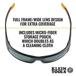 Klein® 60539 Glasses, Anti-Fog/Scratch-Resistant, Full-Frame Frame, Black/Orange, PC-ABS/Nylon Frame, Polycarbonate Lens