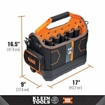Klein® 62202MB 33-Pocket Tool Tote, 1680d Ballistic Weave/Hard Molded Polypropylene, Black/Orange