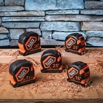 Klein® 9225 Closed Case Double Sided Lockable Magnetic Hook Measuring Tape, 25 ft L, Steel Blade, Imperial Measuring System, 1/16 in Graduation