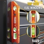 Klein® 935RBLT Lighted Rare Earth Magnet Billet Torpedo Level, 9 in L, 4 Vials, Aluminum, 0/30/45/90 deg Vial Position, 0.1 % Accuracy