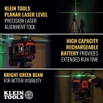 Klein® 93PLL Laser Levels, +/- 4.5 mm Accuracy, 3 Beams