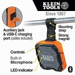 Klein® AEPJS2 2-in-1 Rugged Rechargeable Wireless Speaker With Magnetic Strap, 3.65 V, Li-Ion Battery