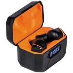Klein® AESEB2 Wireless Earbuds, 28 dB Noise Reduction, Orange/Black, Li-Ion Battery