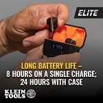 Klein® AESEB2 Wireless Earbuds, 28 dB Noise Reduction, Orange/Black, Li-Ion Battery