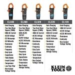 Klein® CL220 Auto-Ranging Digital Clamp Meter With Temperature Measure, 600 VAC/VDC, 400 A AC, 20 Mohm, 1.61 in Jaw, Backlit LCD Display