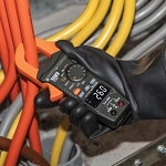 Klein® CL390 Auto-Ranging AC/DC Digital Clamp Meter, 600 VAC/VDC, 400 A, 4000 uF, 200 uA, 40 Mohm, 10 Hz to 60 kHz, 1.61 in Jaw, Reverse Contrast LCD Display