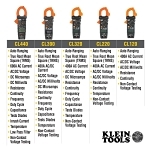 Klein® CL800 AC Auto-Ranging Low Impedance Mode Auto Off Digital Clamp Meter, 1000 VAC/VDC, 600 A, 60 MOhm, 50 to 400 Hz, 1-3/8 in Jaw, LCD Display