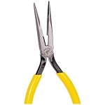 Klein® D203-7 Side Cutting Standard Long Nose Plier, Knurled Steel Jaw, 2.438 in L x 0.688 in W Jaw, 7.188 in OAL