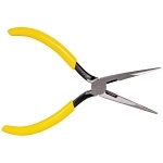 Klein® D203-7 Side Cutting Standard Long Nose Plier, Knurled Steel Jaw, 2.438 in L x 0.688 in W Jaw, 7.188 in OAL
