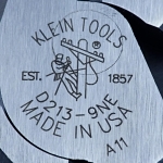 Klein® D213-9NE High Leverage New England Nose Side Cutting Plier, 1.594 in L x 1.25 in W X 0.625 in THK Steel Jaw, Crosshatch Knurled Jaw Surface, 9.33 in OAL