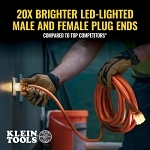 Klein® EXC2515 Glow End Extension Cord, Electrical Ratings: 300 V, 15 A, 1875 W, 25 ft L Cord, (3) Conductors