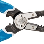 Klein® Klein-Kurve® K12065CR Heavy Duty Wire Stripper/Cutter/Crimper Multi-Tool With (6) Stripping Holes, 18 to 8 AWG, 20 to 10 AWG, 8.3 in OAL, 32 to 6 AWG, 32 to 8 AWG Shearing, Forged Steel Body