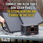 Klein® KTB500 Portable Power Station, 120 V, 500, 1000 W Power Rating, Plastic