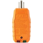 Klein® RT250 GFCI Receptacle Tester With LCD, 135 VAC, CAT II 135 V